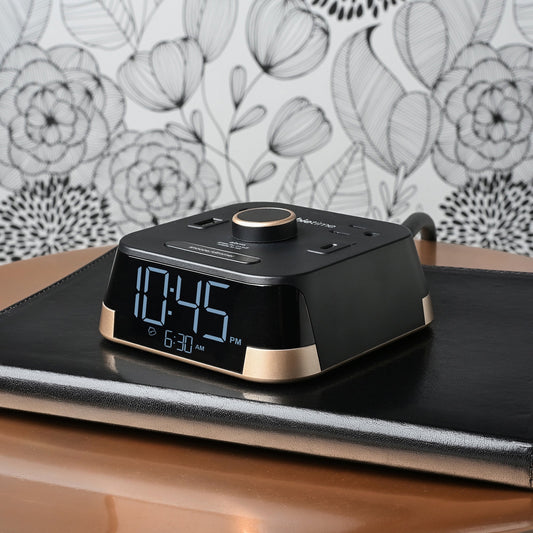 CubieTime Clock with Power Outlets and USB Ports