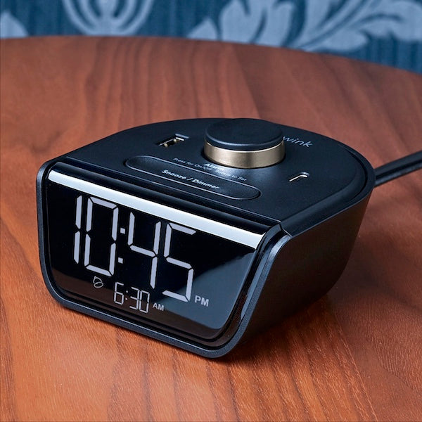 Mini Alarm Clock with USB Charging for Vacation Rentals | GuestOufitters.com