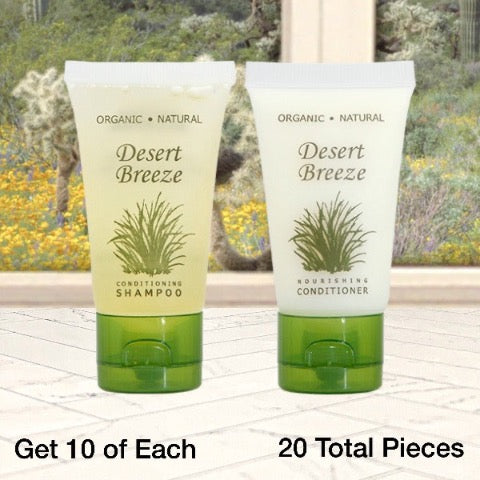 Desert Breeze 20 Piece Hotel Bath Toiletry Bundle Sets for Vacation Rentals | GuestOutfitters.com