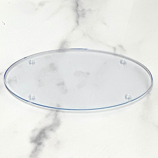 Oval Frosted Heavy Duty Plastic Bath Toiletry Display Tray | GuestOutfitters.com