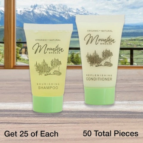 Mountain Breeze 50 Piece Bath Toiletry Bundles for Vacation Rentals | GuestOutfitters.com
