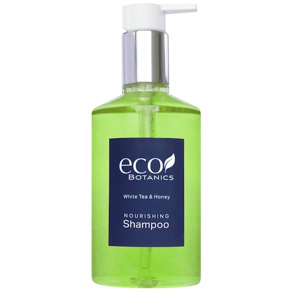 Eco Botanics White Tea and Honey Shampoo, 10.14oz Refillable Pump Bottles for Vacation Rental Homes | GuestOutfitters.com